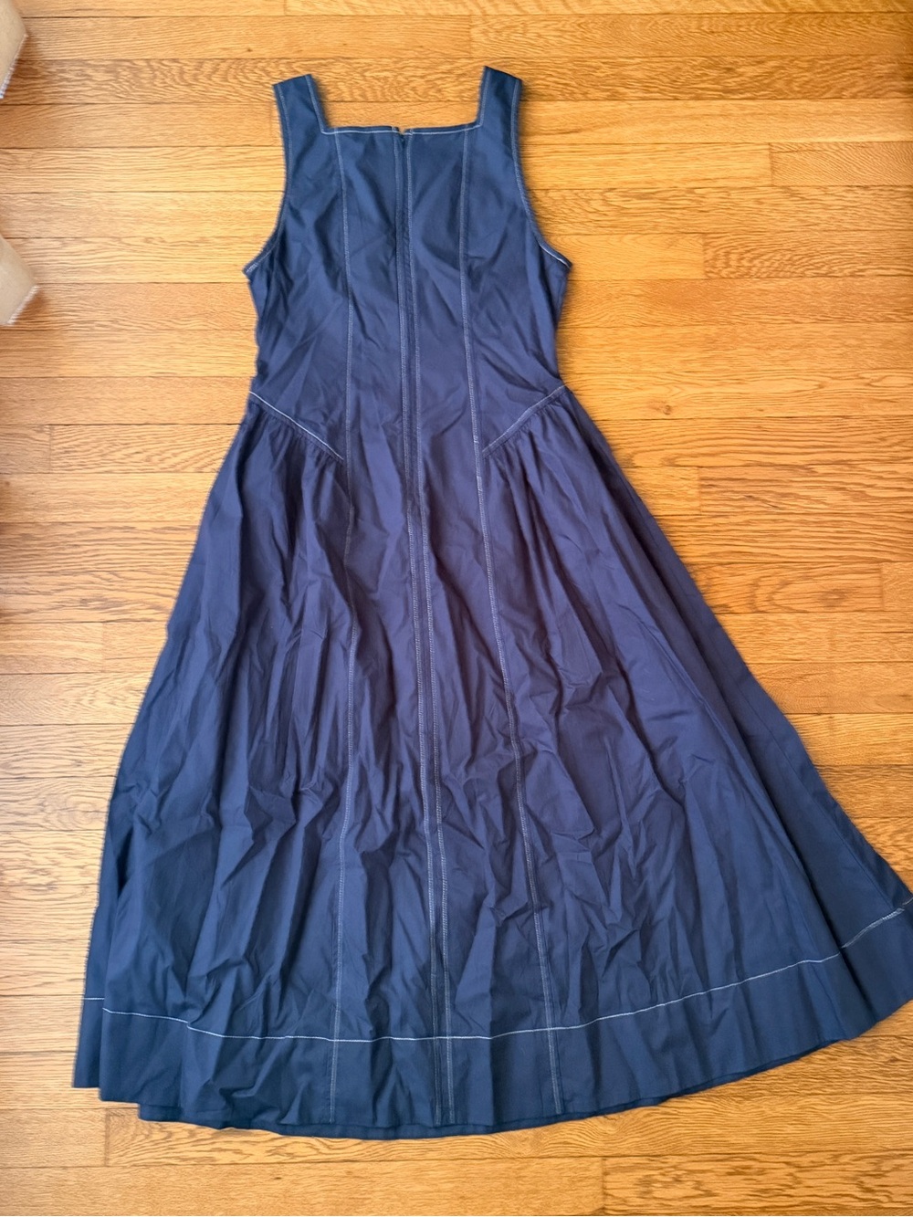 ANTHROPOLOGIE Women’s Navy Square-Neck A-Line Dress - Picture 4 of 4